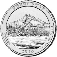 США 2010 г. 25 центов(квотер). № 5. Орегон. Национальный лес Маунт Худ(P)